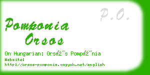 pomponia orsos business card